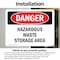 Signmission Hazardous Waste Storage Area Danger Sign, Vinyl Decal, 14in W x 10in L, 2PK OS-2PACK-DS-D-1014-L-2406 - alternate 4
